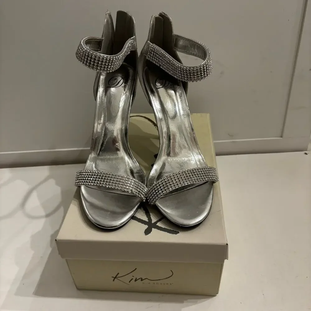 Silver Formal Rhinestone Heels for Party or Wedding Party Pumps Z 10